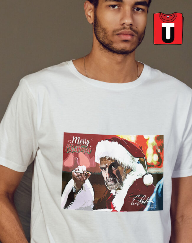 Eric Cantona Merry Christmas T-shirt Design