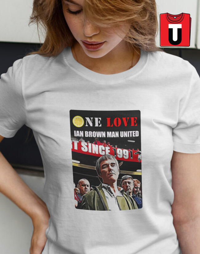 Ian Brown T-shirt Design Featuring Old Trafford Scene - Image 4