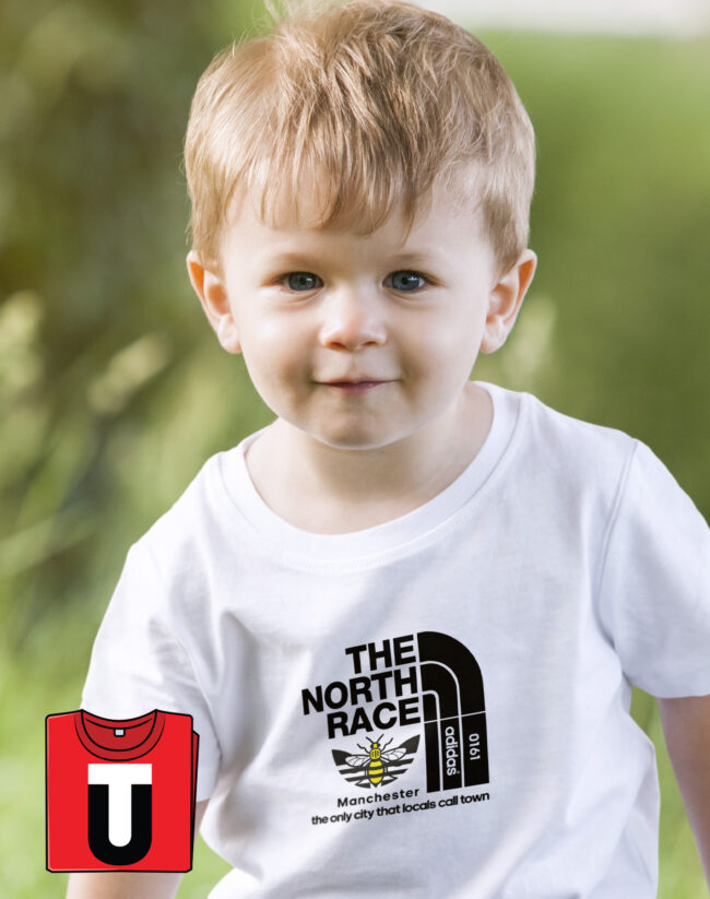 North Race Tshirt with Adidas Trefoil and Manchester Bee Design - Image 3